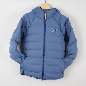 Patagonia Cotton Down Jacket in Current Blue, Down Insulated, Women's Small